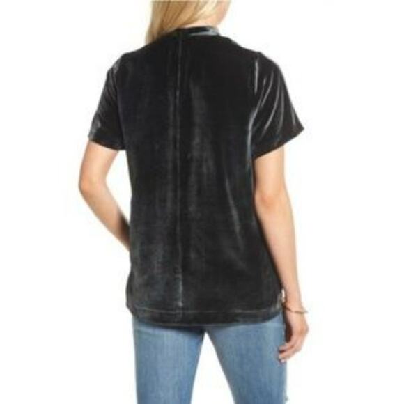 Madewell Green Velvet Choker Top Blouse Size XS - Picture 2 of 5